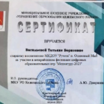 Сертификат старший воспитатель Васильева ТБ Медиагуру